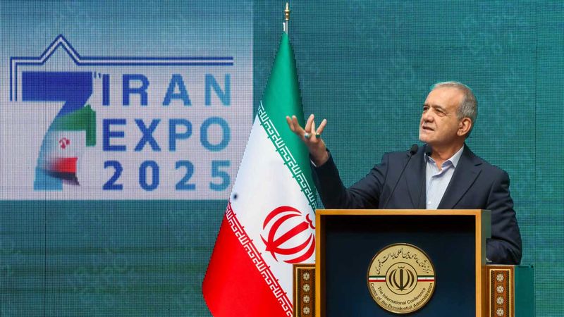 مسعود پزشکیان ، رئیس جمهور در آیین افتتاح هفتمین نمایشگاه توانمندی‌های صادراتی جمهوری اسلامی ایران « ایران اکسپو ۲۰۲۵ »،