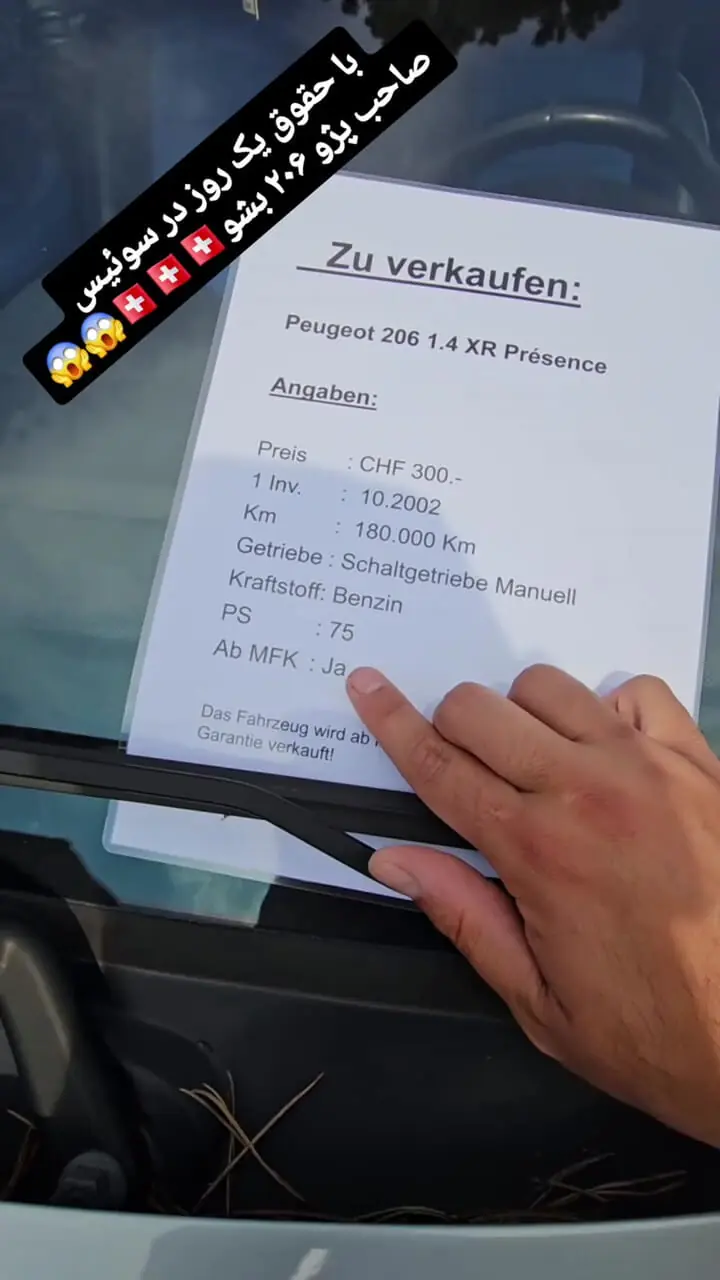 قیمت باورنکردنی پژو ۲۰۶ در سوئیس؛ یک روز کار کنید، بخرید + فیلم