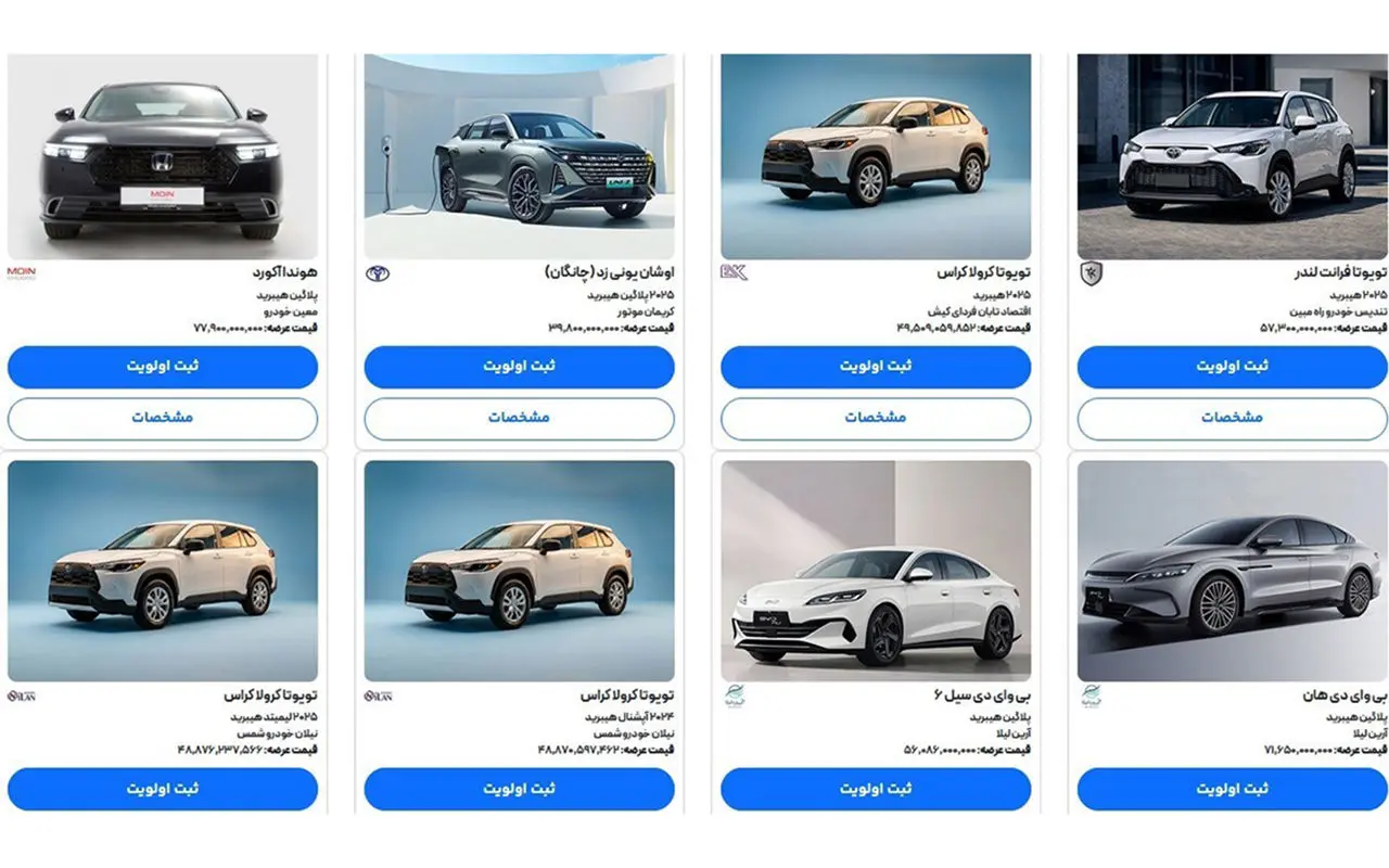 قیمت 8 خودرو وارداتی اعلام شد