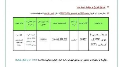 شرایط فروش دنا