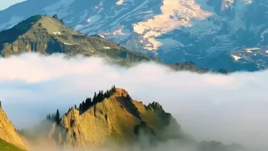 فیلم زیبا از کوه رینیر در واشنگتن